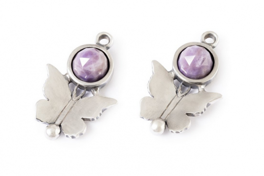 Schmetterlingskuss Ohrhaken Einh�nger mit Purple Jade