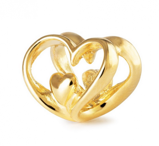 Herz an Herz, 18k vergoldet